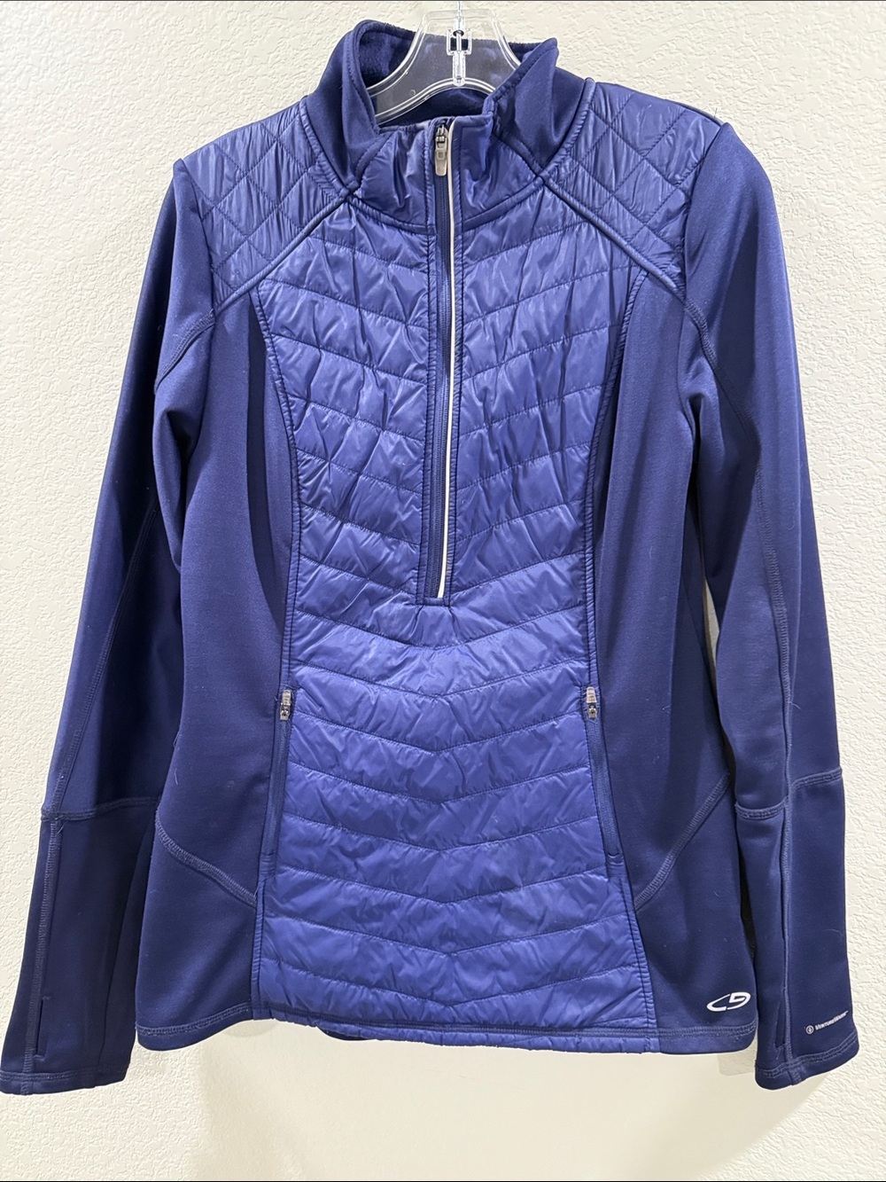 Champion Women's Quilted Half-Zip Jacket - Deep Blue